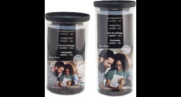 Svenska Living Voorraadpot/weckpot set - 4x stuks - stapelbaar - Glas