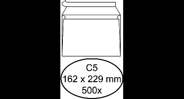 Envelop Quantore bank C5 162x229mm zelfklevend wit 500stuks