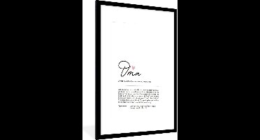 PosterMonkey - Poster - Betekenis - Oma - Cadeau voor haar - Cadeau voor vrouw - Wanddecoratie - Moederdag - Woordenboek - 60x90 cm