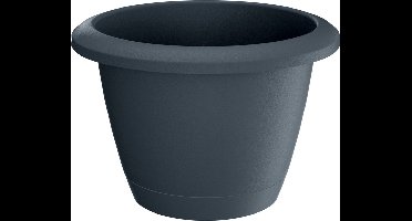 1x Stuks kunststof Respana bloempotten/plantenpotten antraciet 30 cm inclusief onderzetter - Woon/tuindecoratie