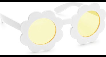 PartyDeco - Bril madelief wit