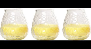 Citronella lowboy tafelkaars - 3x - 10 cm - 40 branduren - citrusgeur