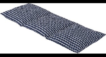 Kersenpitkussen Langwerpig Cervico - 50 x 20cm - Blauw met Witte Golven