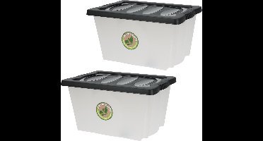 Storage Solutions Opberg box/doos - 5x stuks - kunststof - 20 liter - 43 x 33 x 24 cm