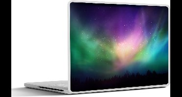 Laptop sticker - 12.3 inch - Noorderlicht - Sterrenhemel - Nacht - 30x22cm - Laptopstickers - Laptop skin - Cover