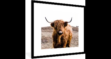 PosterMonkey - Fotolijst - Poster - Dieren - Schotse hooglander - Natuur - Koeien - Poster frame - 40x40 cm - Kader - Poster natuur - Foto met lijst - Woondecoratie - Poster Schotse hooglander