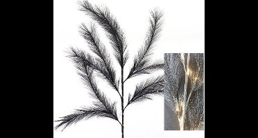 Pluimgras tak met verlichting LED 72cm zwart