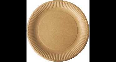 Bord pure, rond, bruin, diameter 23 cm, uit karton, pak van 20 stuks 20 stuks