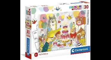 Clementoni - Happy B-Day - Kinderpuzzel - 33.5 x 23.5 cm - 30 Stukjes - Vanaf 3 jaar