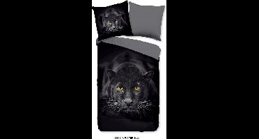 Pure dekbedovertrek zwarte panter - 2 persoons 200x200/220 cm - Zwart - Microvezel