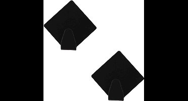 Excellent houseware - Zelfklevende rvs haakjes - zwart - 12x