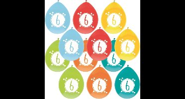 Haza party Ballonnen - 6 jaar - leeftijd verjaardag - 18x stuks - 30 cm - versiering - feestartikelen