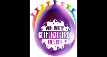 Ballonnen van harte gefeliciteerd 8 stuks
