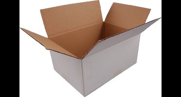 Amerikaanse vouwdoos | golfkarton | 230x230x150mm | enkele golf | wit | 25 stuks