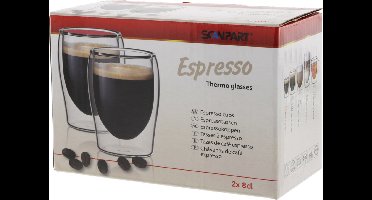 Scanpart dubbelwandige koffieglazen 80 ml - Espresso - espressoglas dubbelwandig - 2 stuks