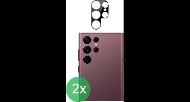 Camerascreenprotector 2x Geschikt voor Samsung Galaxy S22 Ultra - screen protector - glas - bescherm je camera - beschermglas - Zwart - ZT Accessoires