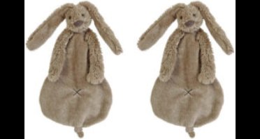 2 Happy Horse Richie Knuffeldoekjes | bruin | Baby cadeau | Kraam cadeau