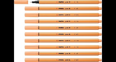 STABILO point 88 - Premium Fineliner - Fine 0,4 mm – Pastel Oranje– Doos 10 stuks
