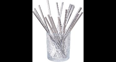 Boland - Set 20 papieren rietjes zilver Zilver - Geen thema - NYE - Oudjaarsavond