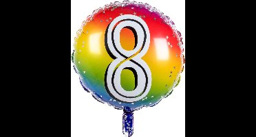 Boland - Folieballon '8' 8 - Multi - Cijfer ballon
