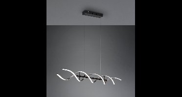 Trio leuchten - LED Hanglamp - Hangverlichting - 45W - Aanpasbare Kleur - Dimbaar - Rechthoek - Geborsteld Zilver - Aluminium