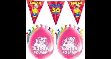 Paperdreams Sarah/50 jaar feest set - Ballonnen & vlaggenlijnen - 17x stuks