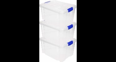 10x Opslagbakken/organizers met deksel 5 liter 29 cm transparant - Opbergbakken - Organizers/opbergbakken - Woonkamer/badkamer spullen opruimen