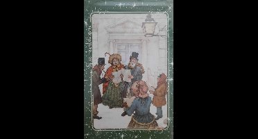 8 Dubbele Kerstkaarten met enveloppen Anton Pieck - Kerstkoor groen Kerstmis - Fijne Feestdagen koor