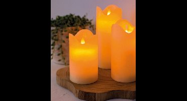 LED kaarsen/stompkaarsen met afstandsbediening - Creme wit - set van 3