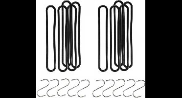 Talen Tools Spanrubbers met S-haken - 10x stuks - voor dekzeilen - 25 cm