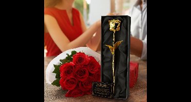 MikaMax Gouden Roos -  24krt Gouden Roos - Cadeautip - Valentijns cadeau - Luxe Giftbox