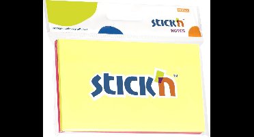 Stick'n sticky notes blister - 76x127mm, neon geel & magenta, 50 memoblaadjes