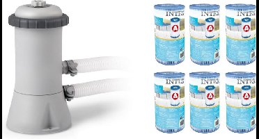 Intex Cartridge Filterpomp 2271 L/uur (12V) – met 6 extra filters type A - bundelpakket
