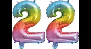 Folieballon nr. 22 Regenboog 41cm