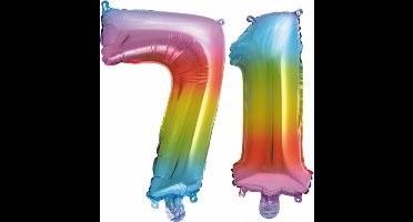 Folieballon nr. 71 Regenboog 41cm