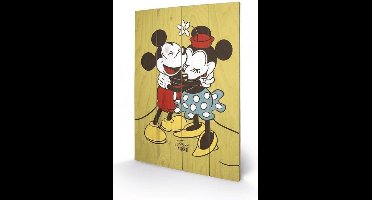 DISNEY - Printing on wood 40X59 - Mickey & Minnie Mouse True Love
