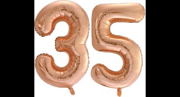 Folieballon nr. 35 Rosé Goud 86cm