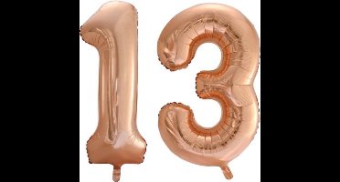 Folieballon nr. 13 Rosé Goud 86cm
