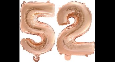 Folieballon nr. 52 Rosé Goud 41cm