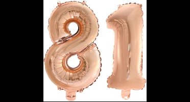 Folieballon nr. 81 Rosé Goud 41cm