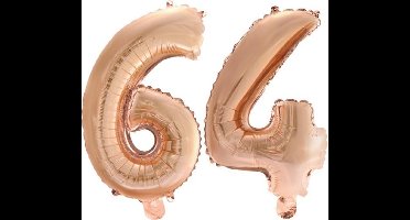 Folieballon nr. 64 Rosé Goud 41cm