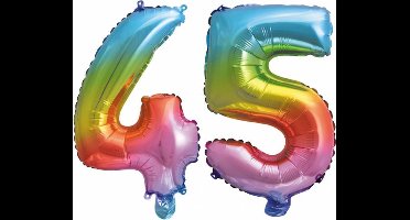 Folieballon nr. 45 Regenboog 41cm