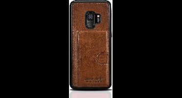 Bruin hoesje van Pierre Cardin - Backcover - Stijlvol - Leer - Galaxy S9 - Luxe cover