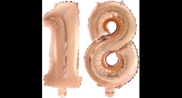 Folieballon nr. 18 Rosé Rosé Goud 41cm