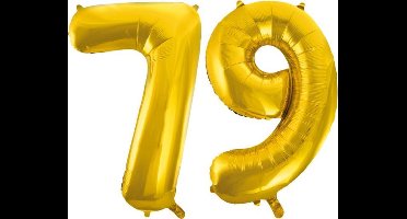 Folieballon nr. 79 Goud 86cm