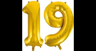 Folieballon nr. 19 Goud 86cm