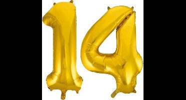 Folieballon nr. 14 Goud 86cm