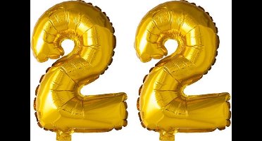 Folieballon nr. 22 Goud 41cm