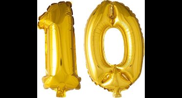 Folieballon nr. 10 Goud 41cm