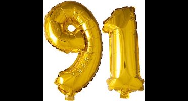 Folieballon nr. 91 Goud 41cm